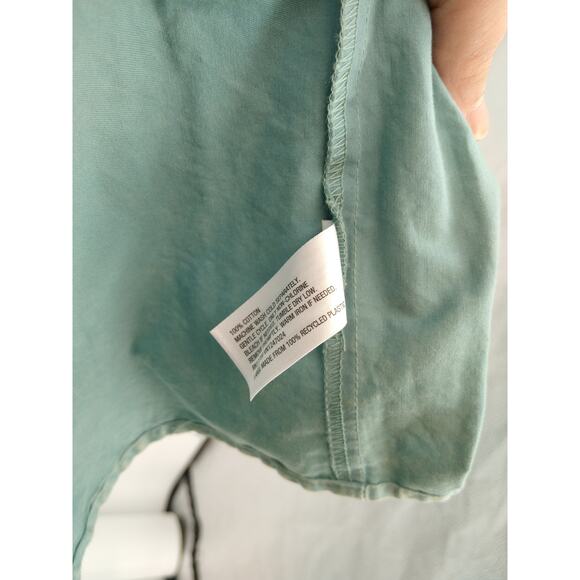 Ava‎ & Viv A-Line Dress 2X Balloon 3/4 Sleeve Tiered Cotton Tie Back Teal NWT - Picture 14 of 14